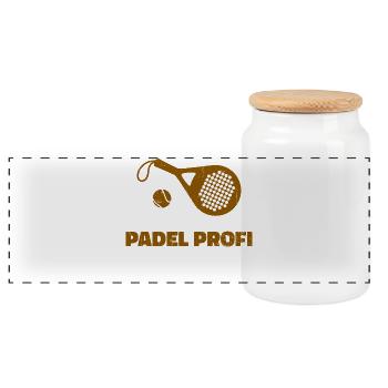 Freizeit Pedal Statement Spieler Trainer Schläger - Panorama Keksdose mit Holzdeckel - Weiß - Vorne