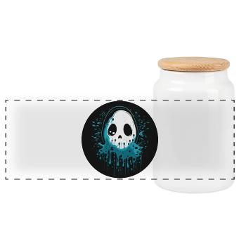 Spirit - Panoramic Cookie Jar with Wooden Lid - white - Front