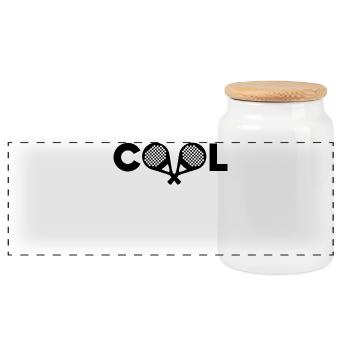 Cooler Spruch Padel Padelspiel Sportart Schläger - Panorama Keksdose mit Holzdeckel - Weiß - Vorne