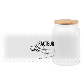Facteur - Boîte à biscuits avec couvercle en bois - blanc - Devant