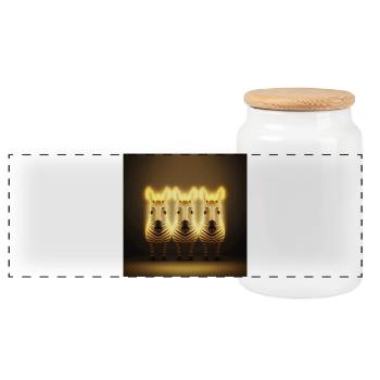 Macro Zebra Photo - Panoramic Cookie Jar with Wooden Lid - white - Front