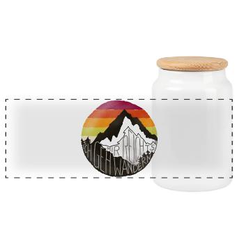 Mir reichts, ich geh wandern - retro, Berg, vintag - Panorama Keksdose mit Holzdeckel - Weiß - Vorne