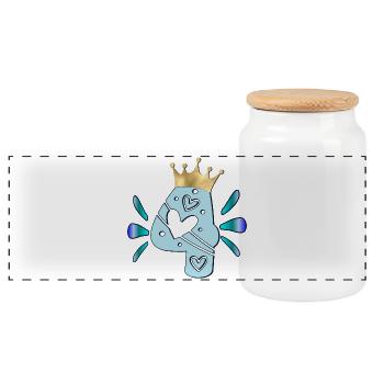 4. Anniversaire des enfants - QUATRE - COURONNE - ANNIVERSAIRE - Boîte à biscuits avec couvercle en bois - blanc - Devant