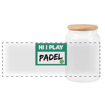 Spieler Padel Statement Bälle Sportart Padelspiel - Panorama Keksdose mit Holzdeckel - Weiß - Vorne