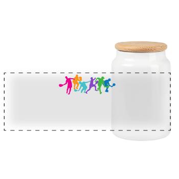 Padel Padel Team Training Coach Player Tournament - Panoramic Cookie Jar with Wooden Lid - white - Front