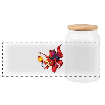 Voyageur onirique - Boîte à biscuits avec couvercle en bois - blanc - Devant