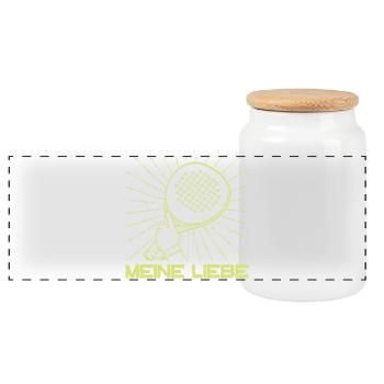 Racket Statement Player Tournament Padel Sport - Panoramic Cookie Jar with Wooden Lid - white - Front