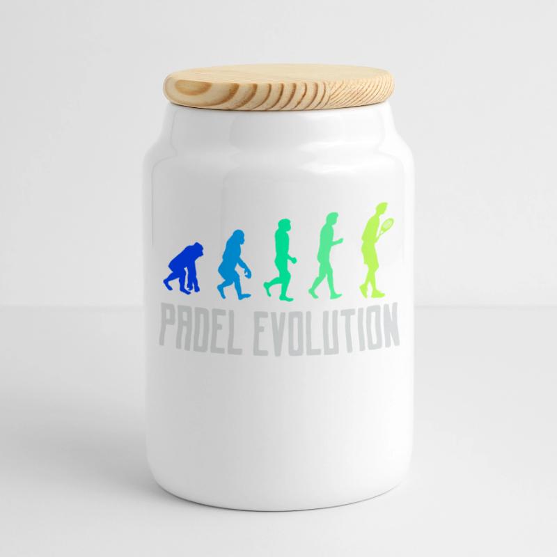 Player Evolution Padel Padel Game Statement Panoramic Cookie Jar with Wooden Lid