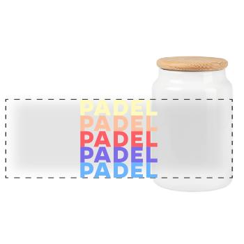 Padel Training Spruch Sportart Padelspiel Spieler - Panorama Keksdose mit Holzdeckel - Weiß - Vorne