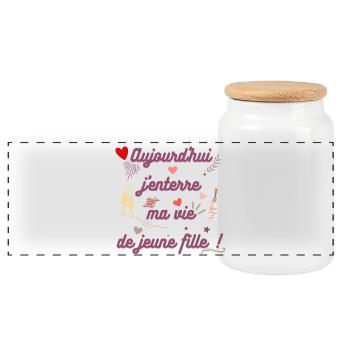 EVJF future mariée. Enterrement vie célibataire - Boîte à biscuits avec couvercle en bois - blanc - Devant