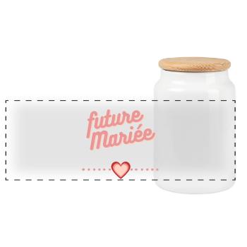 EVJF future mariée. Enterrement vie célibataire - Boîte à biscuits avec couvercle en bois - blanc - Devant