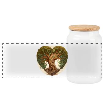 Arbre en forme de cœur, arbre de cœur avec arrière-plan - Boîte à biscuits avec couvercle en bois - blanc - Devant