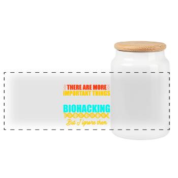 Design Biohacker - Boîte à biscuits avec couvercle en bois - blanc - Devant