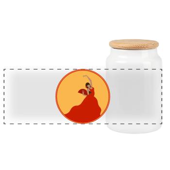 Danseur de flamenco 3 - Boîte à biscuits avec couvercle en bois - blanc - Devant