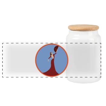 Danseuse de flamenco - Boîte à biscuits avec couvercle en bois - blanc - Devant