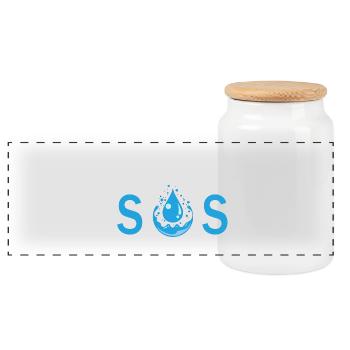 S.O.S - Boîte à biscuits avec couvercle en bois - blanc - Devant