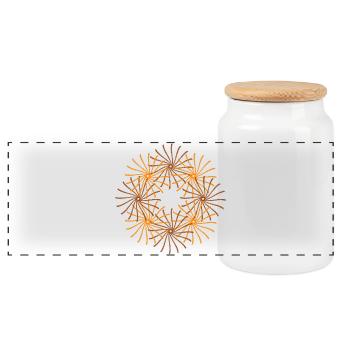 Bar Forme tourbillonnante encerclée par le soleil - Boîte à biscuits avec couvercle en bois - blanc - Devant
