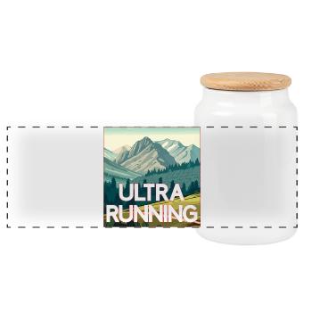 Ultra Running - Panoramic Cookie Jar with Wooden Lid - white - Front