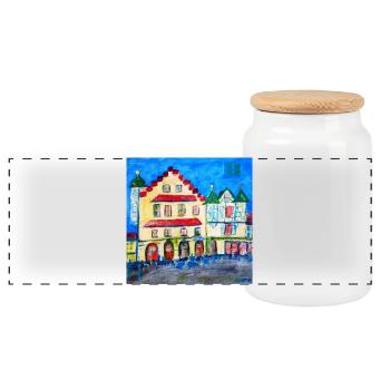Le paysage urbain dans l’expressionnisme - Boîte à biscuits avec couvercle en bois - blanc - Devant