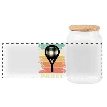 Tennis Sportart Padel Spruch Padelspiel Schläger - Panorama Keksdose mit Holzdeckel - Weiß - Vorne