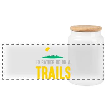 Berge - Ich bin lieber auf einem Trail - Panorama Keksdose mit Holzdeckel - Weiß - Vorne