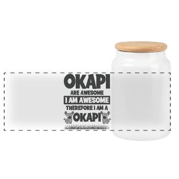 Okapi Design - Panorama Keksdose mit Holzdeckel - Weiß - Vorne