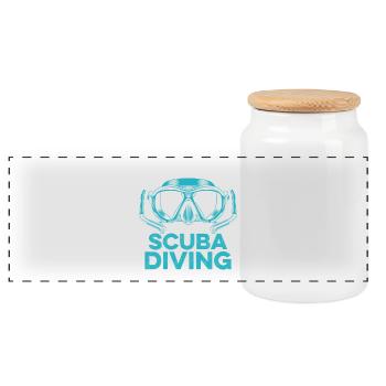 Design de plongée sous-marine - Boîte à biscuits avec couvercle en bois - blanc - Devant