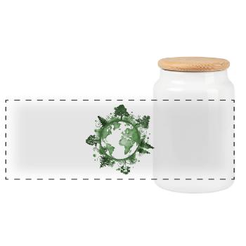 World Earth Day, Climate Protection, Planet, Environment - Panoramic Cookie Jar with Wooden Lid - white - Front