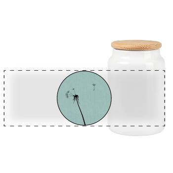 Pissenlit - Boîte à biscuits avec couvercle en bois - blanc - Devant