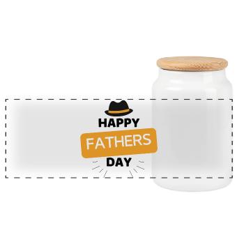 Geschenk Vatertag - Papa ist der Beste / Männertag - Panorama Keksdose mit Holzdeckel - Weiß - Vorne