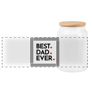 Cadeau Fête des pères - Papa est le meilleur / Fête des hommes - Boîte à biscuits avec couvercle en bois - blanc - Devant