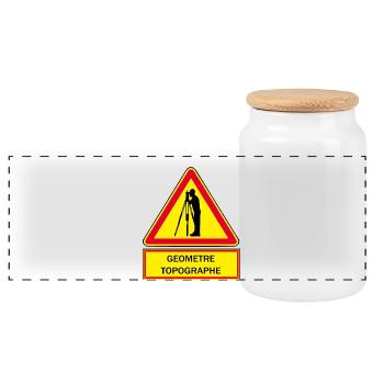 Géomètre topographe - Boîte à biscuits avec couvercle en bois - blanc - Devant
