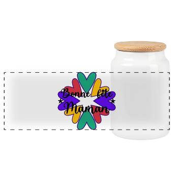 FÊTE DES MÈRES. BONNE FÊTE MAMAN. MAMAN. JE T'AIME - Boîte à biscuits avec couvercle en bois - blanc - Devant