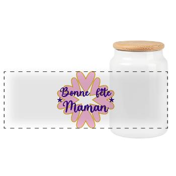 BONNE FÊTE MAMAN. MAMAN. FÊTE DES MÈRES. JE T'AIME - Boîte à biscuits avec couvercle en bois - blanc - Devant
