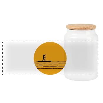 SUP - Panoramic Cookie Jar with Wooden Lid - white - Front