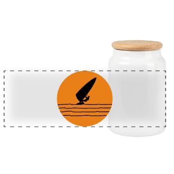 Planche à voile - Boîte à biscuits avec couvercle en bois - blanc - Devant