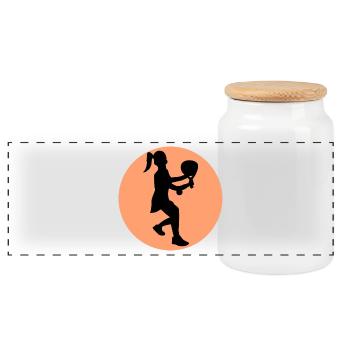 Players Sport Padel Tournament Leisure Rackets - Panoramic Cookie Jar with Wooden Lid - white - Front