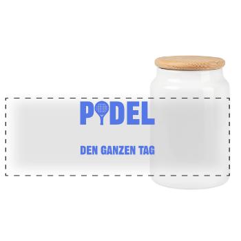 Spieler Padel Tennis Statement Spieler Training - Panorama Keksdose mit Holzdeckel - Weiß - Vorne