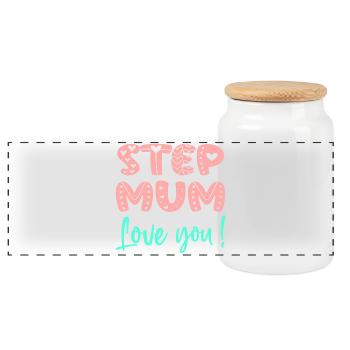 BELLE-MAMAN - LOVE YOU MOTHER’S DAY - STEPMUM - Boîte à biscuits avec couvercle en bois - blanc - Devant