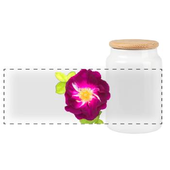 Purple Rose - painting - Panoramic Cookie Jar with Wooden Lid - white - Front