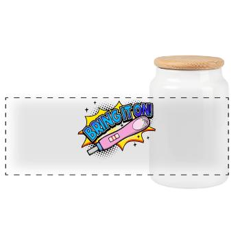 Déclaration de grossesse mère bébé - Boîte à biscuits avec couvercle en bois - blanc - Devant