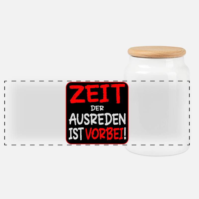 EIGENVERANTWORTUNG AUSREDEN - Panorama Keksdose mit Holzdeckel - Weiß