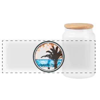 Islas Baleares - Panorama Keksdose mit Holzdeckel - Weiß - Vorne