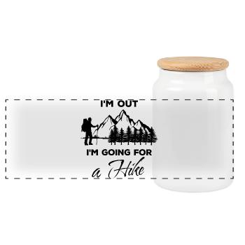 Déclaration de randonnée Randonneurs Alpinisme Montagnes Nature - Boîte à biscuits avec couvercle en bois - blanc - Devant