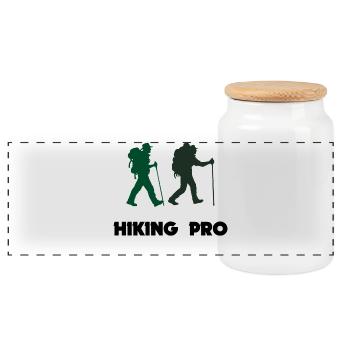 Mountain Peaks Mountain Hiking Statement Hiking Nature - Boîte à biscuits avec couvercle en bois - blanc - Devant