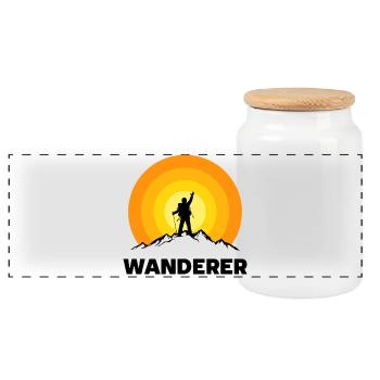 Wanderer Wandern Wanderung Bergwandern Spruch - Panorama Keksdose mit Holzdeckel - Weiß - Vorne