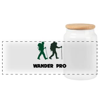Hiking Statement Mountain Peaks Via Ferrata Mountains - Panoramic Cookie Jar with Wooden Lid - white - Front