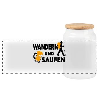 Klettern Bergwandern Wandern Statement Berggipfel - Panorama Keksdose mit Holzdeckel - Weiß - Vorne