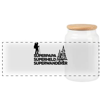 Mountain Hike Hiker Hiking Statement Hike - Panoramic Cookie Jar with Wooden Lid - white - Front