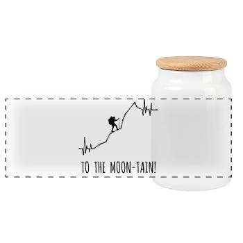 Hiking Mountaineering Statement Hiker Hike - Panoramic Cookie Jar with Wooden Lid - white - Front